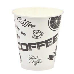 Стакан ГН 300 мл (d-90 мм) бумажный Черный кофе (50/800 шт.) ViRiDo