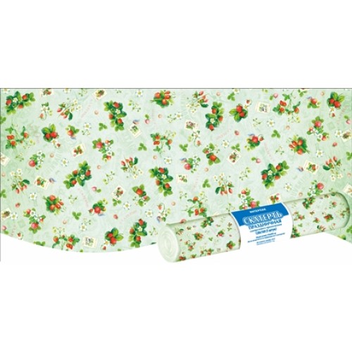 Скатерть в рулоне ПВД 120х160 (35 мкм) Земляника (5 шт.) (1/25 шт.) Интерпак в Екатеринбург — Uralhoz.ru