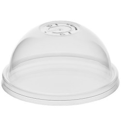 Крышка для стакана (d-90 мм) КУПОЛЬНАЯ с отверстием прозрачная ВЗЛП (50/1000 шт.) 3006п