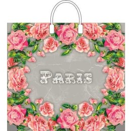 Пакет с пластиковой ручкой ПВД 37х34 (80 мкм) Сады Парижа (10/100 шт.) Интерпак