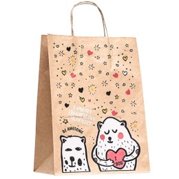 Пакет бумажный с кручеными ручками 260х150х350  80 г с печатью Друзья (25/250 шт.) 110647