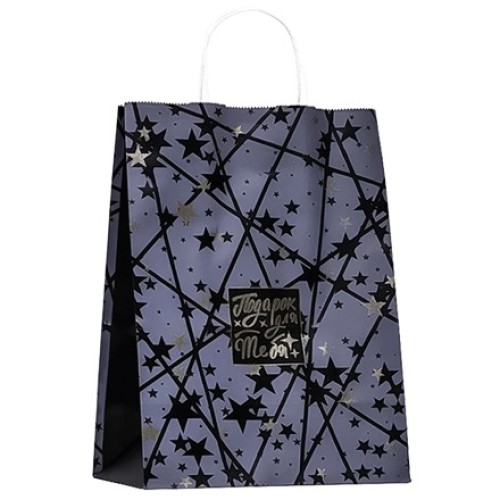 Пакет бумажный с кручеными ручками 260х150х350 100 г с печатью Подарок (25/250 шт.) 111491 в Екатеринбург — Uralhoz.ru