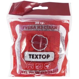 Губка металлическая  (1 шт.) 20 г в инд. упаковке Textop (1/120 шт.) Т756