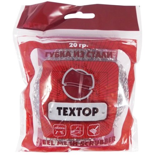 Губка металлическая  (1 шт.) 20 г в инд. упаковке Textop (1/120 шт.) Т756 в Екатеринбург — Uralhoz.ru