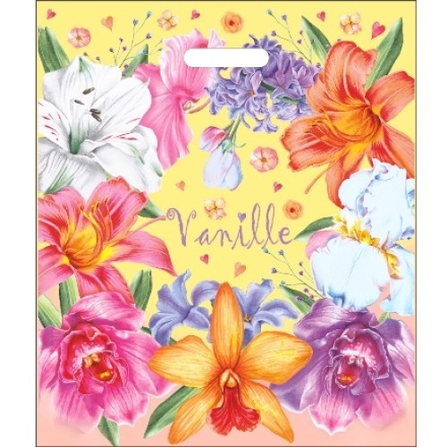 Пакет с прорубной ручкой ПВД 40х47 (45 мкм) Ваниль (50/500 шт.) Интерпак в Екатеринбург — Uralhoz.ru