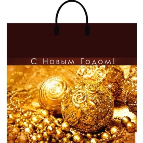 Пакет с пластиковой ручкой ПВД 38х35 (90 мкм) Золотая сказка лам. (10/100 шт.) Интерпак в Екатеринбург — Uralhoz.ru