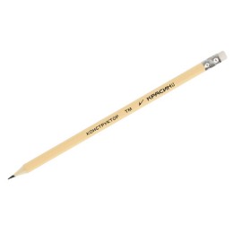 Карандаш дерев. заточ. с ластиком, ч/гр. Конструктор НВ (1/12/96 шт.)