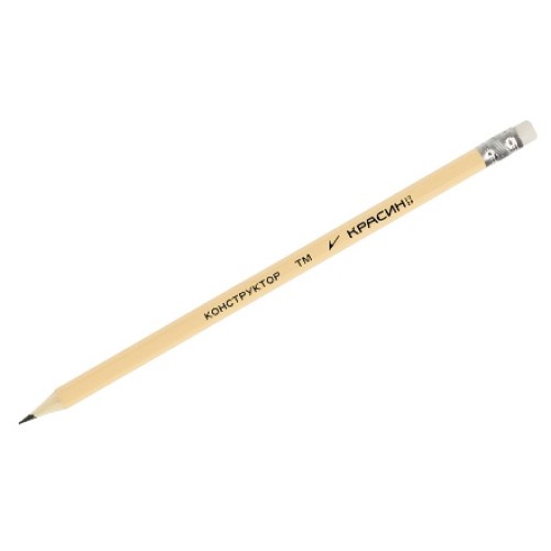 Карандаш дерев. заточ. с ластиком, ч/гр. Конструктор НВ (1/12/96 шт.) в Екатеринбург — Uralhoz.ru