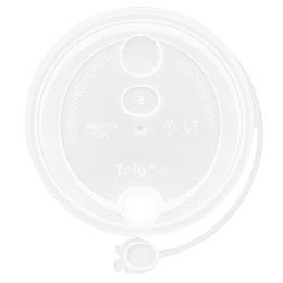 Крышка для стакана (d-80 мм) с питейником прозрачная МАТОВАЯ Talgon (50/950 шт.)