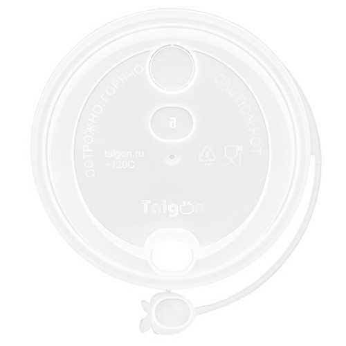 Крышка для стакана (d-80 мм) с питейником прозрачная МАТОВАЯ Talgon (50/950 шт.) в Екатеринбург — Uralhoz.ru