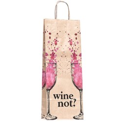 Пакет бумажный с кручеными ручками 150х80х390 крафт 80 г с печатью ВайНот (25/150 шт.)