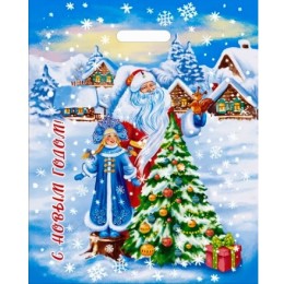 Пакет с прорубной ручкой ПВД 38х47 (60 мкм) Сказочная околица лам. (50/500 шт.) Интерпак