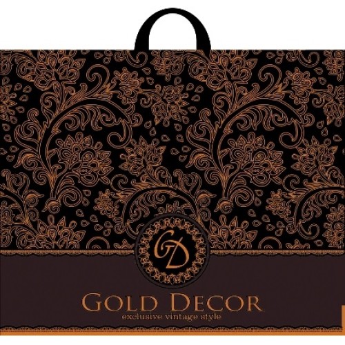 Пакет с петлевой ручкой ПВД 60х50 (70 мкм) Голд декор (25/250 шт.) Интерпак в Екатеринбург — Uralhoz.ru