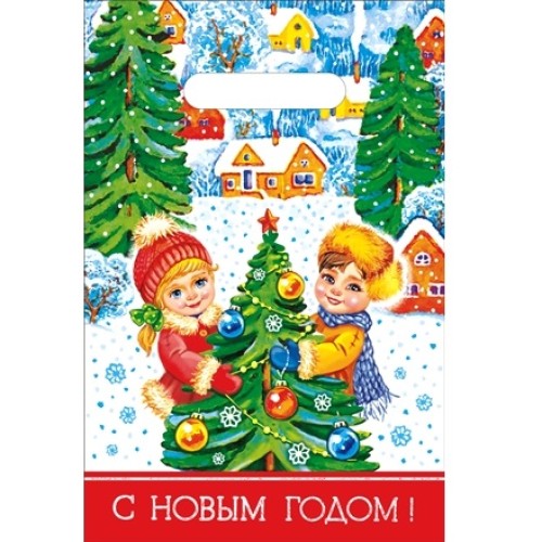 Пакет с прорубной ручкой ПВД 20х30 (30 мкм) Зимние забавы (100/2000 шт.) Интерпак в Екатеринбург — Uralhoz.ru