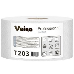 Туалетная бумага для диспенсеров 2 сл. 200 м Veiro Comfort  (12 шт.) арт.Т203