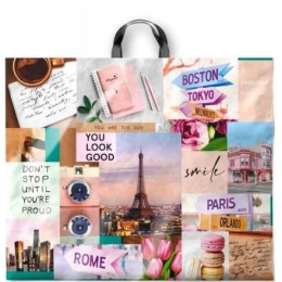 Пакет с петлевой ручкой ПВД 60х50 (70 мкм) Карта желаний (25/250 шт.) Интерпак