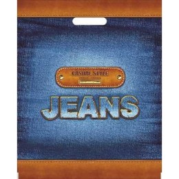 Пакет с прорубной ручкой ПВД 38х47 (60 мкм) Индиго лам. (50/500 шт.) Интерпак