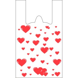 Пакет-майка ПНД 28+13х50 (12 мкм) Сердечки (100/2500 шт.)