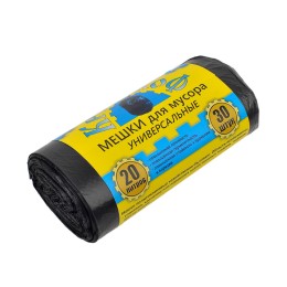 Мешок д/мусора ПНД 20 л (30 шт.) рулон черный КРЕПАКОФ (1/50 шт.)