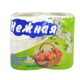 Туалетная бумага 2 сл. 4 шт. Нежная Яблоко (1/12 шт.)