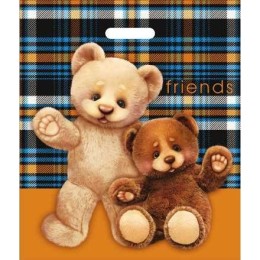 Пакет с прорубной ручкой ПВД 40х47 (45 мкм) Друзья (50/500 шт.) Интерпак