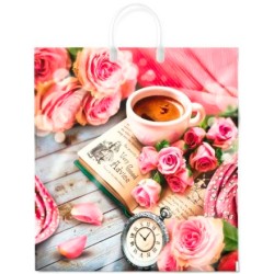 Пакет с пластиковой ручкой ПВД 40х44 (100 мкм) Любимая книга лам. (10/100 шт.) Интерпак