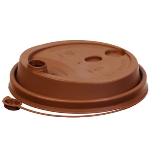 Крышка для стакана (d-90 мм) с питейником коричневый МАТОВАЯ ВЗЛП (50/1000 шт) 3001М/Кор в Екатеринбург — Uralhoz.ru