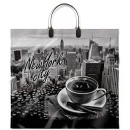 Пакет с пластиковой ручкой ПВД 37х34 (80 мкм) Нью-Йорк (10/100 шт.) Интерпак