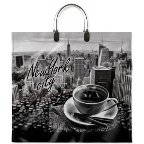 Пакет с пластиковой ручкой ПВД 37х34 (80 мкм) Нью-Йорк (10/100 шт.) Интерпак в Екатеринбург — Uralhoz.ru