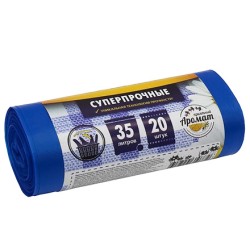 Мешок д/мусора ПСД 35 л (20 шт.) рулон с ушками синий НАДЕЖНЫЕ (1/20 шт.) ВЛ03520У