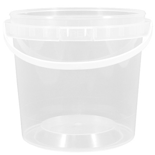 Ведро БЕЗ крышки 1,0 л (неокр) Пластрум (100 шт.) с ручкой NEW в Екатеринбург — Uralhoz.ru