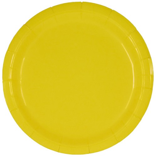 Тарелка картонная d-230 ламинированная с бортом Yellow (50/500 шт.) ИнтроПластик в Екатеринбург — Uralhoz.ru