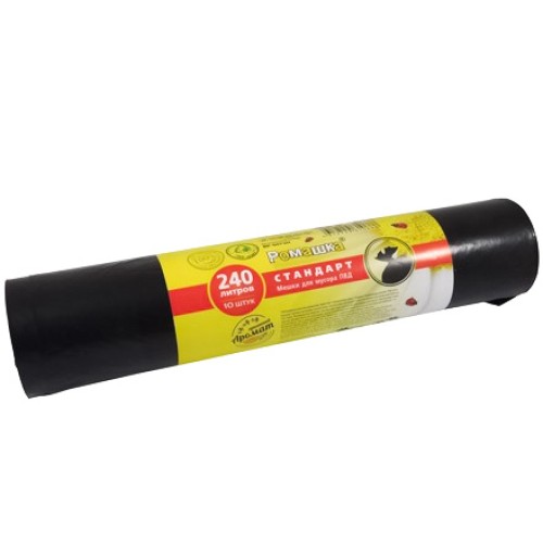 Мешок д/мусора ПВД 240 л (10 шт.) рулон СТАНДАРТ Ромашка (1/18 шт.) ВР-0073Н в Екатеринбург — Uralhoz.ru