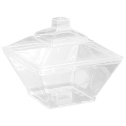 Креманка фуршетная Пагода/Трапеция прозрачная  80 мл (12/288 шт.) с крышкой 84176 АКЦИЯ