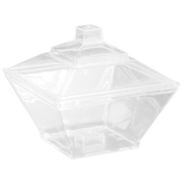 Креманка фуршетная Пагода/Трапеция прозрачная  80 мл (12/288 шт.) с крышкой 84176 АКЦИЯ