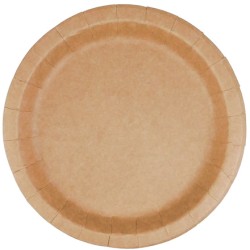 Тарелка картонная d-230 КРАФТ с бортом (50/500 шт.) Papperskopp 230017