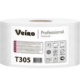 Туалетная бумага для диспенсеров 2 сл. 170 м.Veiro Professional Premium арт.Т305 (12 шт.)
