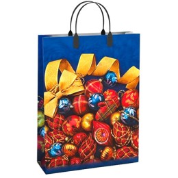 Пакет мягкий пластик 30х40 (150 мкм) Лента золотая лам. (10/40 шт.) Интерпак