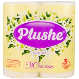 Туалетная бумага 3 сл. 4 шт. Plushe Deluxe Light Жасмин (1/12 шт.)