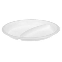 Тарелка D210 (2-секц.) ПС белая (100/1200 шт.) Диапазон АКЦИЯ