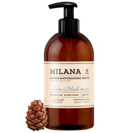 Мыло жидкое 0,3 л парфюмированное Milana Amber&Black Vetiver GRASS (1/6 шт.) 125711