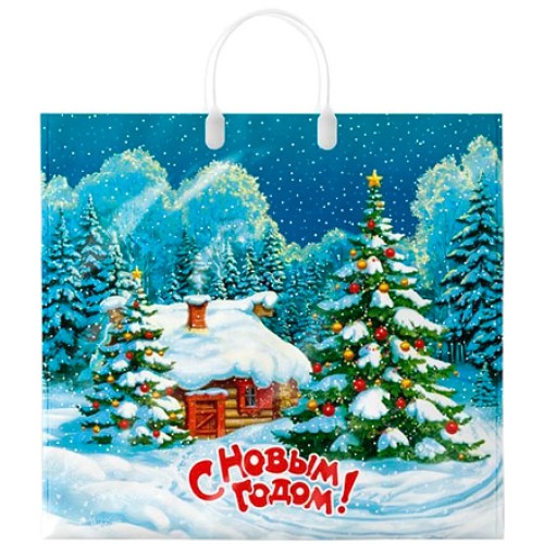 Пакет с пластиковой ручкой ПВД 38х35 (90 мкм) Чудный лес лам. (10/100 шт.) Интерпак в Екатеринбург — Uralhoz.ru