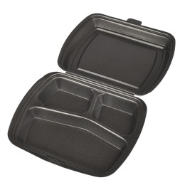 Ланч-бокс 3-секц. (247х206х35) ЮжуралПак 83 LB (тпВ) (200 шт.)  ЧЕРНЫЙ