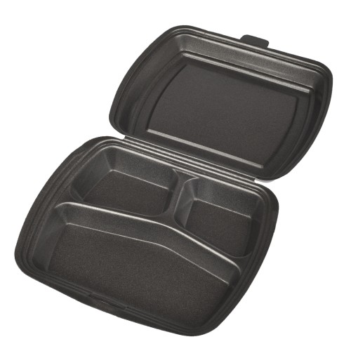 Ланч-бокс 3-секц. (247х206х35) ЮжуралПак 83 LB (тпВ) (200 шт.)  ЧЕРНЫЙ в Екатеринбург — Uralhoz.ru