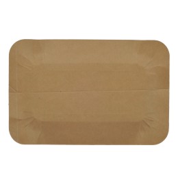 Тарелка картонная 13х20 см ламинированная Темное молоко (100/1000 шт.)