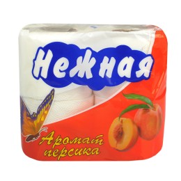 Туалетная бумага 2 сл. 4 шт. Нежная Персик (1/12 шт.)