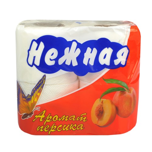 Туалетная бумага 2 сл. 4 шт. Нежная Персик (1/12 шт.) в Екатеринбург — Uralhoz.ru