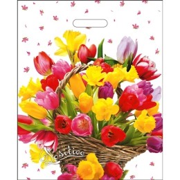 Пакет с прорубной ручкой ПВД 38х47 (60 мкм) Хорошее настроение лам. (50/500 шт.) Интерпак