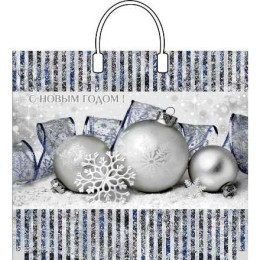 Пакет с пластиковой ручкой ПВД 38х35 (90 мкм) Лед лам. (10/100 шт.) Интерпак