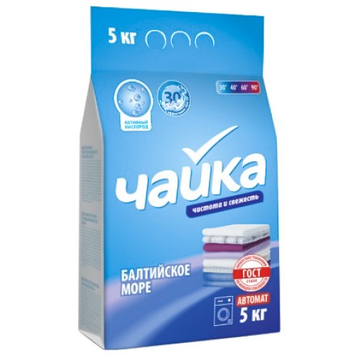Стиральный порошок 5,0 кг Чайка-автомат Балтийское море (1/3 шт.) в Екатеринбург — Uralhoz.ru